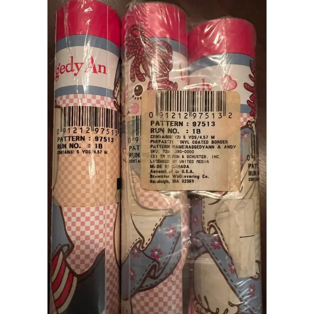 Raggedy Ann & Andy Prepasted Wallpaper Border x 3 (9